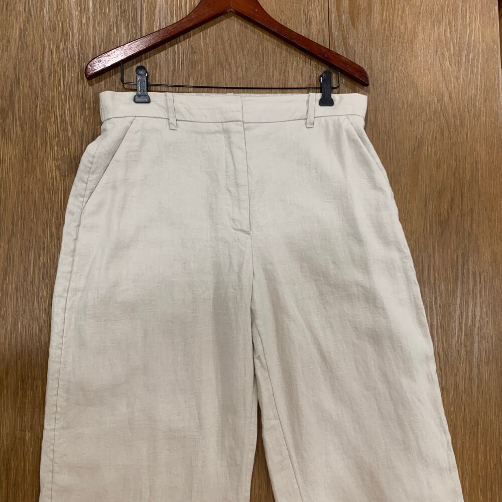 NWT Abercrombie & Fitch 100% Linen Wide Leg Trouser Pants Size 10 - Picture 3 of 10